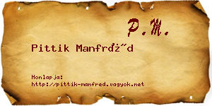 Pittik Manfréd névjegykártya